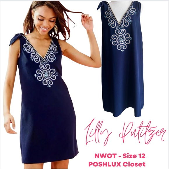 Lilly Pulitzer Dresses & Skirts - WEEKEND SALE 🦩Lilly Pulitzer Navy Penelope Shift Dress- NWOT size 12